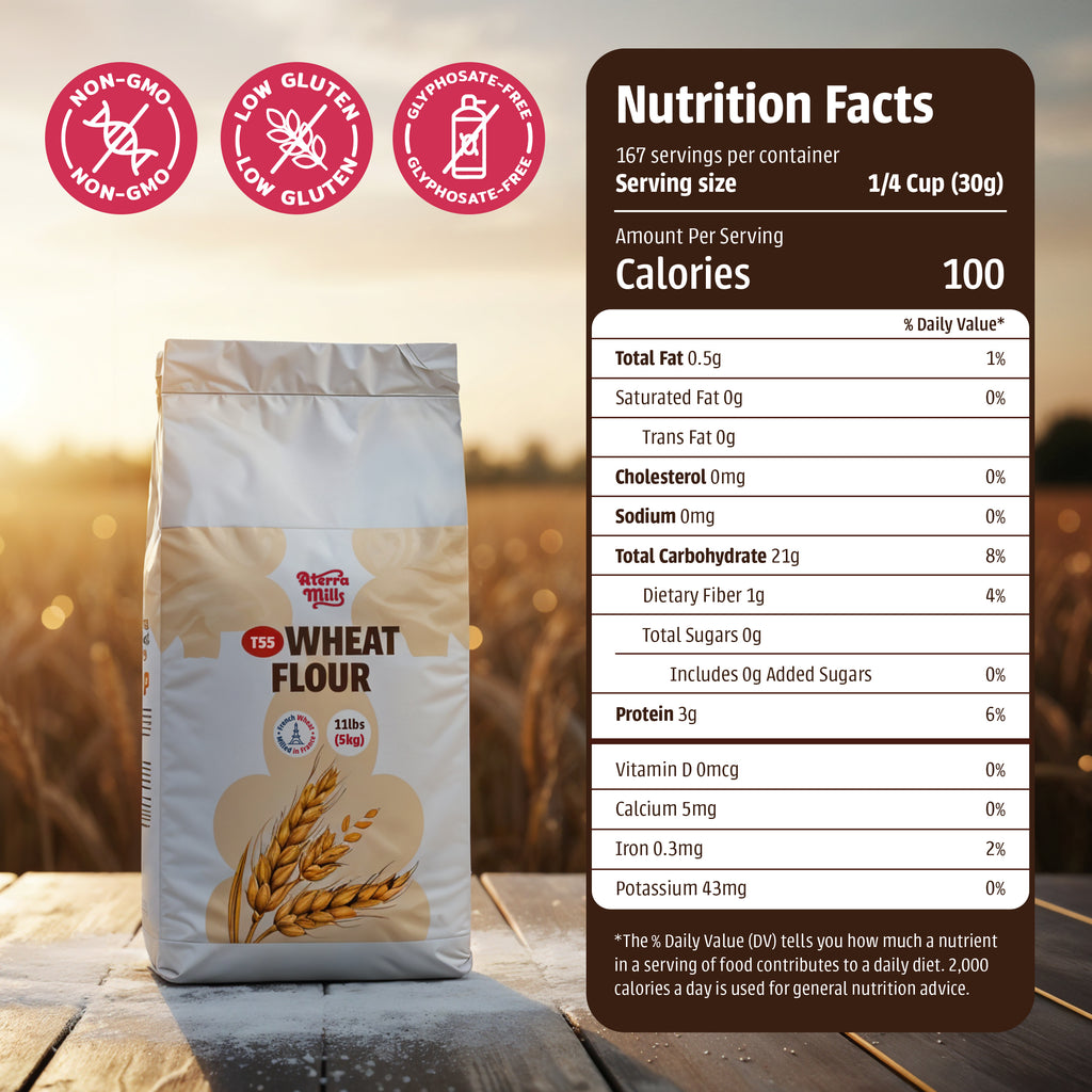 Aterra Mills French All Purpose Flour Unbleached European Baking
